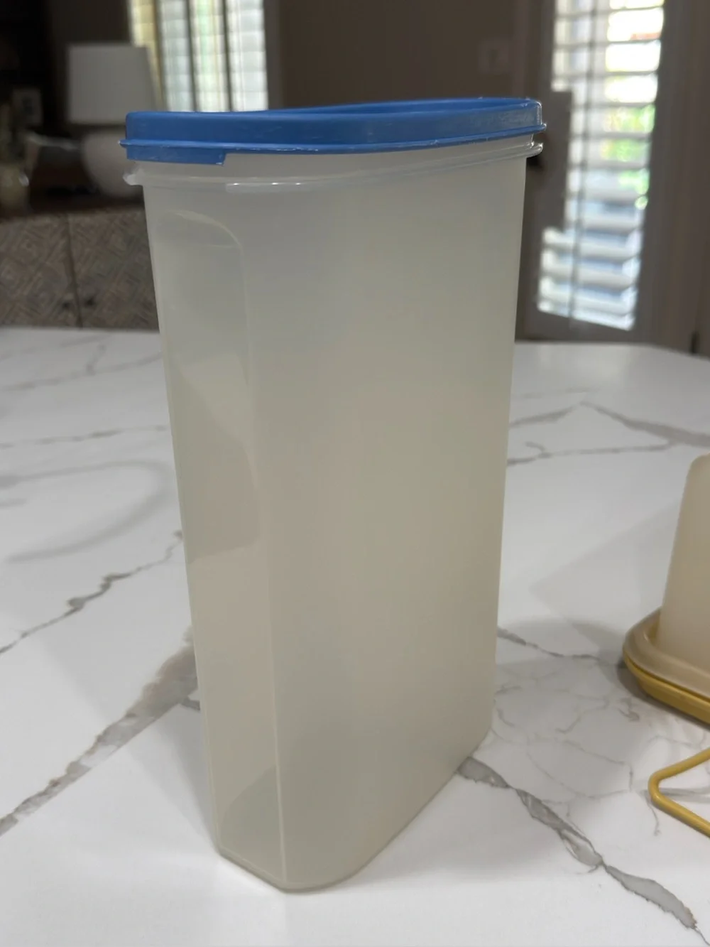 Tupperware Plastic Kitchen Storage Container with Blue Lid